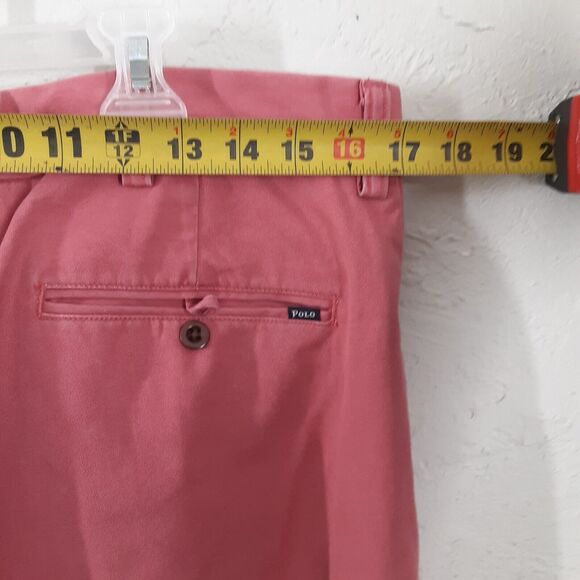 POLO Ralph Lauren Classic Fit Chino Red Pink Salmon Pants Mens Sz 34 X 30 - Picture 10 of 12